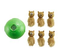 Outward Hound Nina Ottosson Dog Snuffle N' Treat Ball Interactive Treat Ball Dog Puzzle Dog Enrichment Dog Toy, Level 2 Intermediate, Green, Large