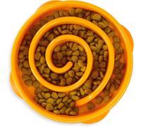 Outward Hound Dog Food Bowl Fun Slow Feeder Puzzle Orange - Small