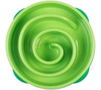 Outward Hound Interactive Slow Bowl Bloat Preventing Feeder Coral Design, Small, Green