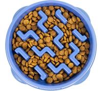 Outward Hound Dog Slow Feeder Food Bowl Treat Interactive Maze Blue - Medium