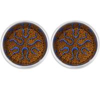 Outward Hound Fun Feeder Stainless Steel Slo Bowl Slow Feeder Dog Bowl with Removable Maze Insert, Medium, 2 Cups, Metal, Silver Gray (Pack of 2)