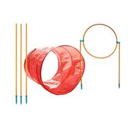 Outward Hound Kyjen 42003 Zip & Zoom Outdoor Agility Kit 3 Obstacle Dog Agility Kit with Dog Tunnel Weave Pole High Jump, Large, Multicolor