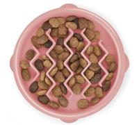 Outward Hound Puppy Slow Feeder Dog Bowl - Also suitable for Cats - Makes Meal Time Fun, Slows Down Eating, Promotes Healthy Digestion, Prevents Bloat | Slip Resistant and Durable, Size Small (Pink)