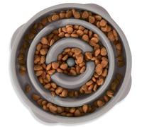 Outward Hound Slow Feeder Dog Bowl, Medium, Grey | Makes Meal Time Fun, Slows Down Eating For Healthy Digestion, Prevents Bloat | Slip Resistant, Durable, Food and Water Bowl