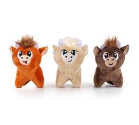 Outward Hound Squeakin’ Cows Dog Toy, Plush Highland Cow with Squeaker, Hide-A-Cow Replacement, Puppies & Small Dogs, 4.3”, 3-Pack