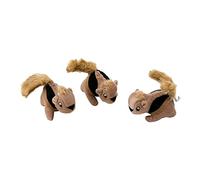 Outward Hound Squeakin' Squirrels Plush Replacement Dog Toys - 3 Pack | Standalone Play or Hide-A-Squirrel Replacement Squirrels, Soft for Cuddle & Carry, Light Chewers, Puppies & Small Dogs
