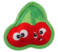 Outward Hound Tough Skinz Durable Squeaky Dog Toy with Two Tough Layers, Cherries, Red, Small