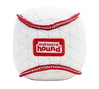 Outward Hound Xtreme Seamz Dog Toy, Reinforced Seams & Multiple Stitching, Durable Plush with Squeakers, Baseball, 4.7”