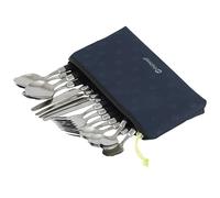 Outwell Camping Cutlery Set with Storage Pouch - 4 Person - Stainless Steel Knives, Forks, Spoons & Teaspoons for Outdoor Dining