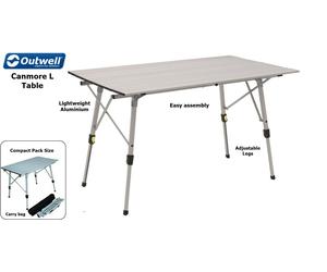 Outwell Canmore L Table - Compact, Lightweight - Camping Motorhome Caravan