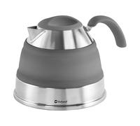 Outwell Collaps Collapsible Camping Kettle 1.5L - Foldable Travel Water Kettle, Compact Portable Camp Tea Kettle, Stainless Steel & Premium Silicone - For Outdoor, Camping, Travel (Grey Mist)