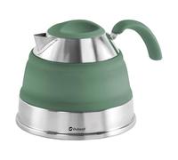 Outwell Collaps Collapsible Camping Kettle 1.5L - Foldable Travel Water Kettle, Compact Portable Camp Tea Kettle, Stainless Steel & Premium Silicone - for Outdoor, Camping, Travel (Shadow Green)