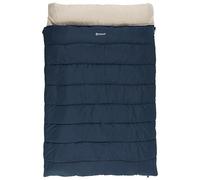 Outwell Contour Lux Double Sleeping Bag Deep Blue - 3 Season Reversible Double Sleeping Bag for Camping, Zip-Off Hood & Built-In Pillows, Opens as Duvet - For Camping, Campervan, Indoor & Outdoor