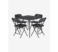 Outwell Corda Picnic Folding Table + 4 Folding Chairs Black