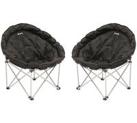 Outwell Folding Casilda XL Moon Black Outdoor Camping Chairs - 2 Chairs (Pair)