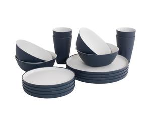 Outwell - Gala Geschirrr-Set 4 Personen - Set of dishes blue/grey