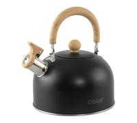 Outwell Tea Break Kettle Lux Camping Kettle - Stainless Steel, Whistling, Heat-Resistant Handle, Removable Lid, Compact Lightweight Outdoor Stove Kettle for Camping, Outdoor, Fishing (Lux Black, 1.8L)