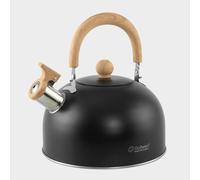 Outwell Tea Break Kettle Lux Camping Kettle - Stainless Steel, Whistling, Heat-Resistant Handle, Removable Lid, Compact Lightweight Outdoor Stove Kettle for Camping, Outdoor, Fishing (Lux Black, 2.2L)