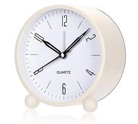 Outwit Analog Alarm Clock, 4 inch Super Silent Non Ticking Small Clock with Night Light, Battery Operated, Simply Design, for Bedroom, Bedside, Desk