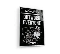 OUTWORK EVERYONE ALEC Monopoly Wall Art, Alec Motivational Poster, Inspirational Entrepreneur Print, Black and White Uncle Sam Office Canvas