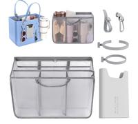 OUTXE Organizer Inserts for X Large Original Bogg Bag, 2 Pack Cup Holder for All Bogg Bags, Phone Holder Accessories and Hooks Insert Compatible with Simple Modern Beach Tote Bag,Grey