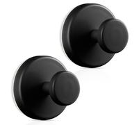 OUTXE Wreath Hanger for Front Door, Heavy Duty Suction Cup Reef Hook for Glass Window/Over Door/Outdoor, Christmas/Thanksgiving/Halloween/July 4th/Easter/Valentine/Fall/Summer/Spring (Black, 2-Pack)