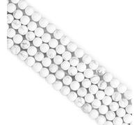 Ouubuuy 45pcs 8mm Round White Howlite Crystal Beads for Jewelry Making