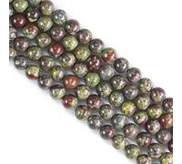 Ouubuuy 4mm Round Crystal Beads, 85pcs Dragon Bloodstone, Clear