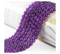 Ouubuuy 8mm Round Amethyst Crystal Beads, 45pcs, Purple