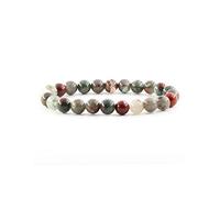 Ouubuuy African Bloodstone Crystal Beads Bracelet 8mm Natural Gemstone Beaded Bracelets Healing Crystal Bracelet for Women Mothers Day Gifts