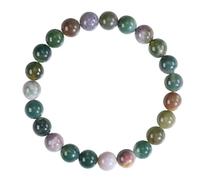 Ouubuuy Indian Agate Crystal Beads Bracelet 8mm Natural Gemstone Beaded Bracelets Healing Crystal Bracelet for Women Mothers Day Gifts