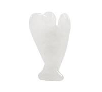 Ouubuuy Natural Clear Quartz Crystal Angel Pocket Guardian Angel Figurines Gift for Reiki Healing 1.5“
