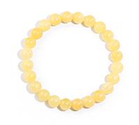 Ouubuuy Yellow Jade Crystal Beads Bracelet 8mm Natural Gemstone Beaded Bracelets Healing Crystal Bracelet for Women Mothers Day Gifts