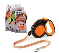 OUUD Crasy Shop Refective Dog Lead Retractable Dog Leash 8M/26 Feet for Small Medium Large Dogs Up to 50 KG,One-Handed Brake,Pause(Dog Waste Dispenser and Bag included) (5M)