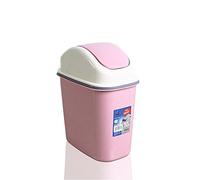 OUUD Crazy Shop Plastic Swing-Top Waste Can Trash Can with Swing Lid, 2.2 Gallon /10L (Pink)