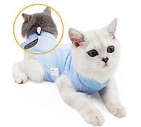 oUUoNNo Cat Wound Recovery Suit for Abdominal Wounds or Skin Diseases Wear After Surgery, Elizabethan Collar Alternative Pyjamas (M, Blue)