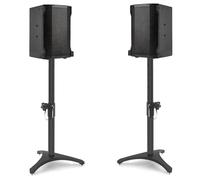 OUUTMEE 1 Pair Speaker Stands Adjustable Height 50.5 to 75CM, Heavy Duty 5kg Capacity Floor Speaker Stands with Triangle Base, Holds Satellite & Bookshelf Speakers, Black (2 Sections)