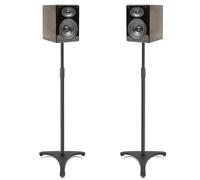 OUUTMEE 2 Packs Adjustable Height Speaker Stands, Heavy Duty 3.6kg Capacity Floor Speaker Stands with Triangle Base & Cable Management for Bookshelf/Satellite Speakers (Black)