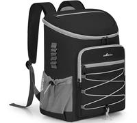 OUUTMEE 28L Cooler Bag Picnic Backpack, Leakproof Cooler backpack for 30 Can Drinks (330ml), Insulated Soft Picnic Lunch Bag Cool Rucksack for Camping Picnic Hiking BBQ Beach, Black