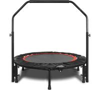 OUUTMEE 40"/48" Foldable Mini Trampoline for Adults Kids Silent Fitness Trampolines with 4 Level Adjustable Heights Handrail, Exercise Trampoline for Bounce Indoor/Garden Workout Use, Max Load 330 lbs