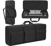 OUUTMEE 61 Key Keyboard Gig Bag with Adjustable Straps and 6-Pocket for Keyboard Accessories, Portable Electric Piano Padded Keyboard Case with 10mm Cotton 600D Oxford Cloth 40.5'' x 6 ''x 15.7''