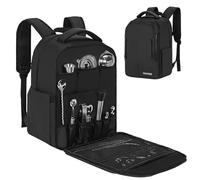 OUUTMEE Bartender Bag, Bartender Kit Travel Backpack for Cocktail Shaker Set, Portable Carrying Bag with Compartments for Wine Bottles, for Travel Home Indoor Outdoor Party(Backpack Only)