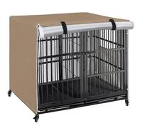 OUUTMEE Dog Crate Cover Fit for 48 Inches Wire Dog Crate, Waterproof 210D Oxford Fabric Dog Kennel Cover, Windproof Dog Cage Cover Pet Crate Cover for Indoor Outdoor Protection, Beige (Cover Only)