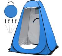 OUUTMEE Pop Up Camping Shower Tent, Portable Beach Dressing Changing Room UV/Rain Outdoor Privacy Shelter, UV Shower Enclosure Tents for Outdoor Hiking Beach Picnic Fishing, 4.92ft × 6.24ft (Blue)