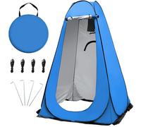 OUUTMEE Pop Up Camping Shower Tent, Portable Beach Dressing Changing Room UV/Rain Outdoor Privacy Shelter, UV Shower Enclosure Tents for Outdoor Hiking Beach Picnic Fishing, 3.93ft × 6.24ft (Blue)