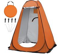OUUTMEE Pop Up Camping Shower Tent, Portable Beach Dressing Changing Room UV/Rain Outdoor Privacy Shelter, UV Shower Enclosure Tents for Outdoor Hiking Beach Picnic Fishing, 4.92ft × 6.24ft (Orange)