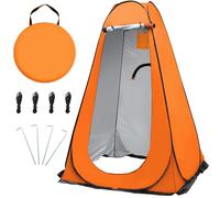 OUUTMEE Pop Up Camping Shower Tent, Portable Beach Dressing Changing Room UV/Rain Outdoor Privacy Shelter, UV Shower Enclosure Tents for Outdoor Hiking Beach Picnic Fishing, 3.93ft × 6.24ft (Orange)
