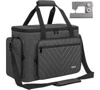 OUUTMEE Sewing Machine Case, Sewing Machine Carrying Bag with Removable Padding Pad, Portable Tote Bag Storage Organizer Bag for Most Standard Machines（Dark Grey）