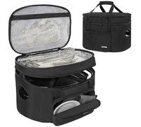 OUUTMEE Slow Cooker Travel Bag, 2 Layers Slow Cooker Carrier, Compatible with 6, 7, 8 Quart Crock-Pot, Insulated Travel Carrier with Easy to Clean Lining