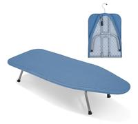 OUUTMEE Tabletop Ironing Board - Foldable Ironing Board with Cotton Cover, Portable Mini Iron Table for Countertops, Small Spaces, Home Use, 80 x 30CM(Blue)